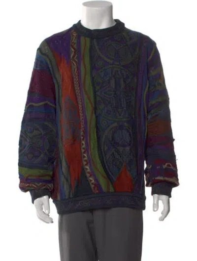 Pre-owned Coogi Printed Crew Neck Pullover In Black