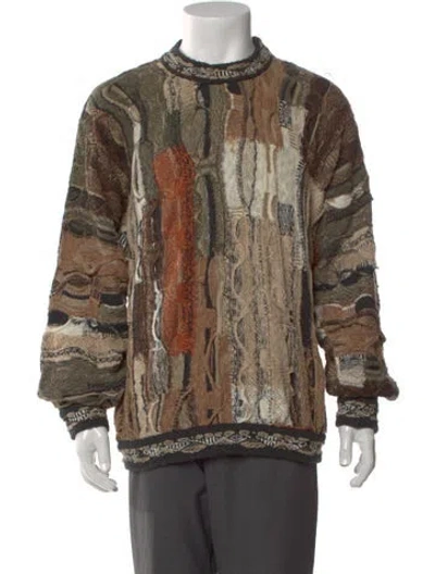 Pre-owned Coogi Printed Crew Neck Pullover In Brown