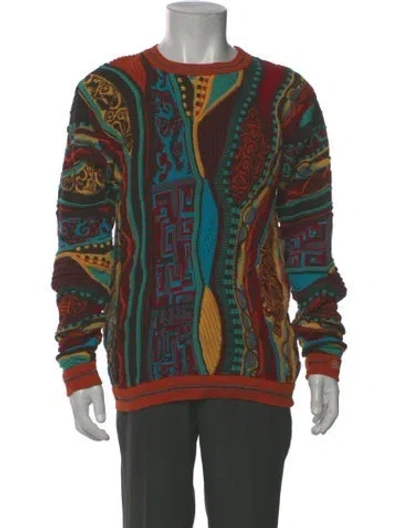 Pre-owned Coogi Printed Crew Neck Sweatshirt In Green