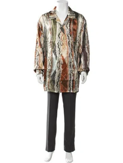 Pre-owned Coogi Silk Patterned Shirt W/ Tags In Neutrals