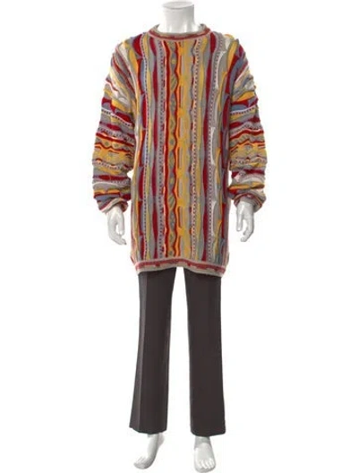 Pre-owned Coogi Striped Crew Neck Pullover In Multi