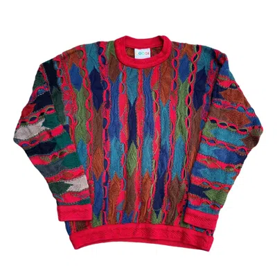 Pre-owned Coogi Vintage  3d Knit Sweater In Multicolor