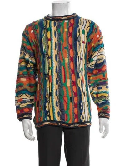 Pre-owned Coogi Vintage Patterned Pullover In Blue