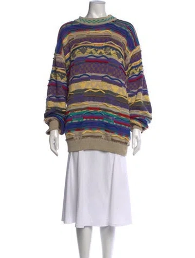 Pre-owned Coogi Vintage Patterned Sweater In Multicolor