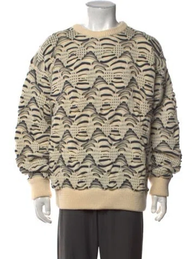 Pre-owned Coogi Wool Patterned Pullover In Neutrals