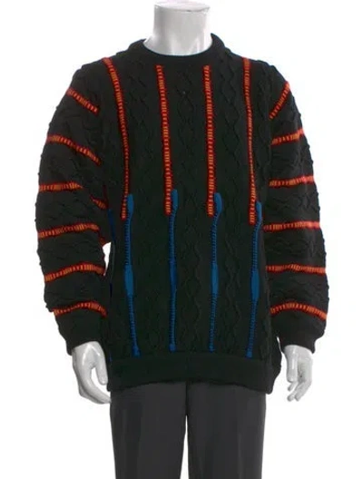 Pre-owned Coogi Wool Striped Pullover In Black