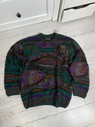 Pre-owned Coogi X Vintage 1990 Coogi Koala Sweater In Multicolor