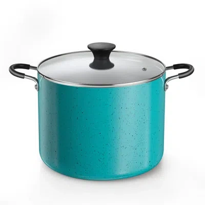 Cook N Home Non-stick Aluminum Stockpot Cooking Pot With Glass Lid In Turquoise