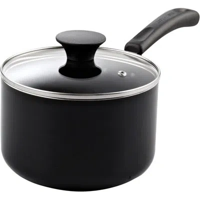 Cook N Home Nonstick Sauce Pan With Glass Lid, 1-quart Saucepan Non Stick Small Cooking Milk Aluminum Pot, Black
