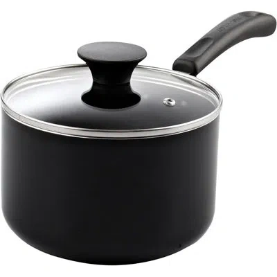 Cook N Home Nonstick Sauce Pan With Glass Lid, 2 Quart Sauce Pan, Saucepan, Small Pot For Cooking, Sleek Jet Bla In Black