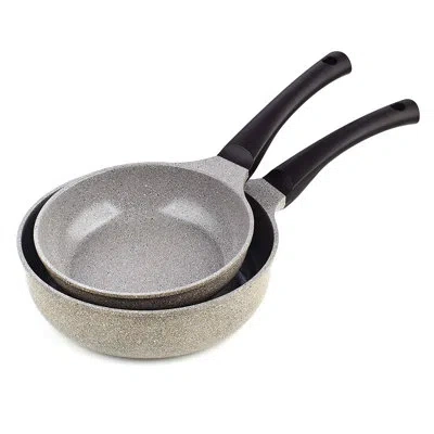 Cook N Home Non-stick Saute Skillet Omelette Pans Set, 8-inch And 9.5-inch In Gray