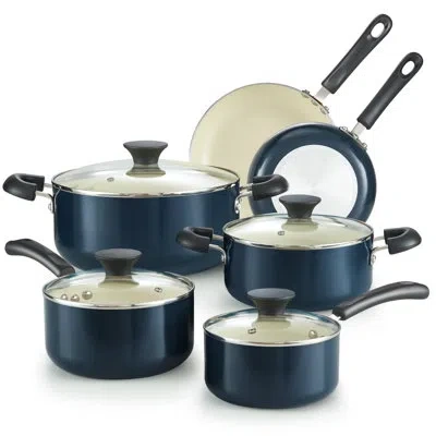 Cook N Home Pots And Pans Set Nonstick, 10-piece Ceramic Kitchen Cookware Sets, Nonstick Cooking Set With Saucep In Blue