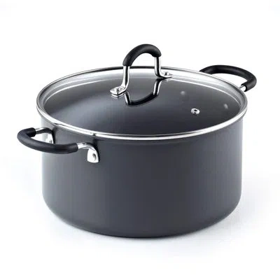 Cook N Home Professional Hard Anodized Nonstick Stockpot With Lid, Black