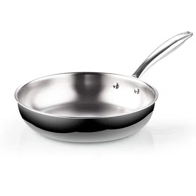 Cook N Home Tri-ply Clad Stainless Steel Saute Fry Pan 10-inch In Silver