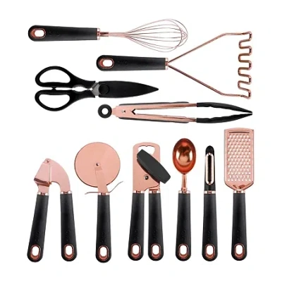 Cook With Color Stainless Steel 10-pc. Kitchen Utensil Set In Black