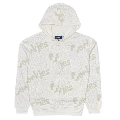 Cookies All Over Print Men's Zip-up Hoodie In Cream In White