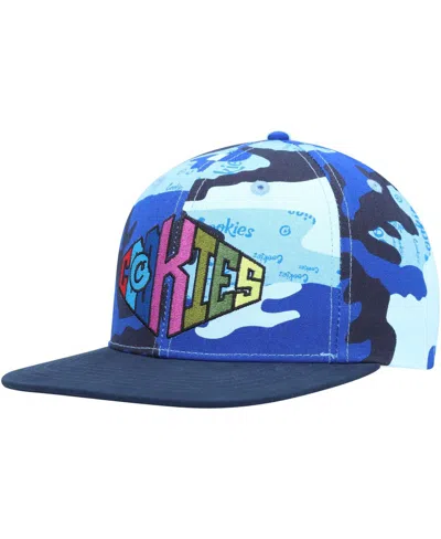 Cookies Men's  Blue, Camo Across The Board Snapback Hat In Blue,camo
