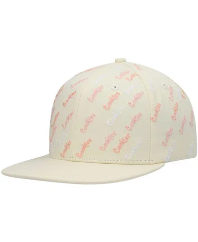 Cookies Men's  Cream Triple Beam Allover Print Snapback Hat