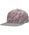 Cookies Men's  Gray Triple Beam Allover Print Snapback Hat In Gray