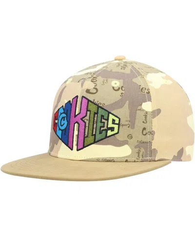 Cookies Men's  Tan, Camo Across The Board Snapback Hat In Tan,camo