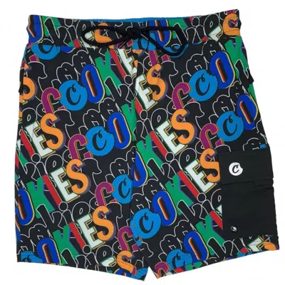 Cookies Men's On The Block Pull On Swim Trunk In Black In Blue