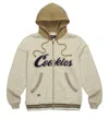 Cookies Triumph Fleece Full Zip Hoodie In Stone In White