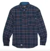 Cookies Triumph Heavy Long Sleeve Flannel In Stone Navy In Multi