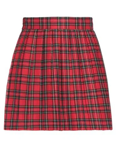 Cooking Is... Cooking Is. Woman Mini Skirt Red Size M Polyester, Viscose, Elastane
