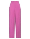 Cooking Is... Cooking Is. Woman Pants Mauve Size L Viscose, Linen In Purple