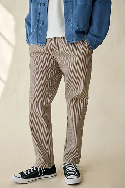 Cookman Hickory Stripe Chef Pants In Chocolate, Men's At Urban Outfitters In Brown