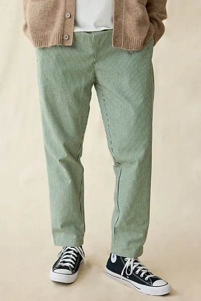 Cookman Hickory Stripe Chef Pants In Olive, Men's At Urban Outfitters In Green