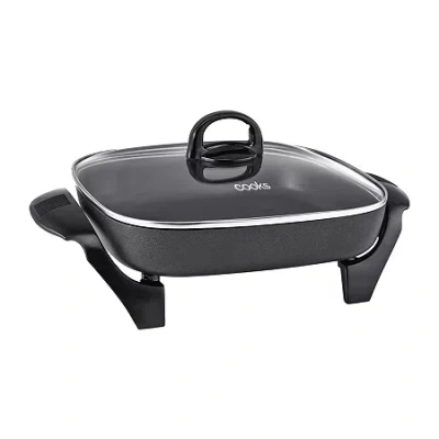 Cooks By Jcp Home Cooks 12" X 12" Non-stick Covered Electric Skillet In Black