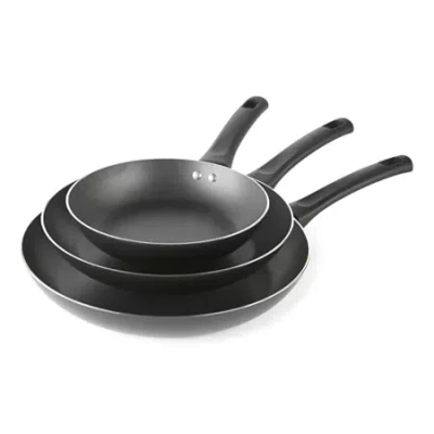 Cooks By Jcp Home Cooks 3-pc. Aluminum Non-stick Frying Pan In Black