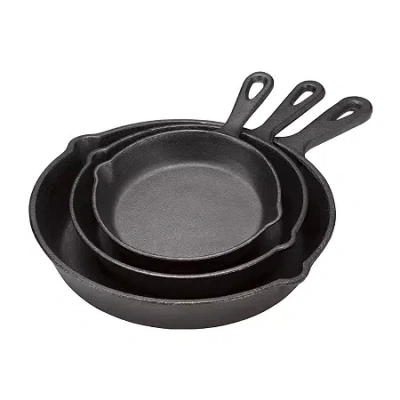 Cooks By Jcp Home Cooks 3-pc. Cast Iron Fry Pan Set In Black