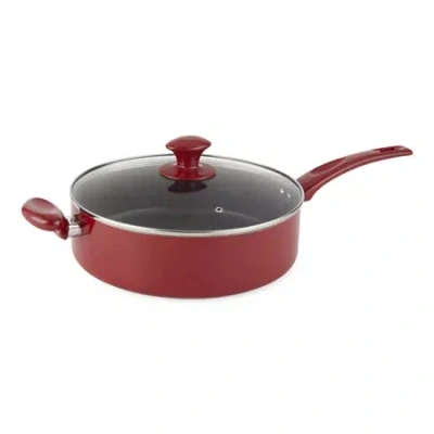 Cooks By Jcp Home Cooks 5-qt. Jumbo Deep Saute Pan With Helper Handle In Red