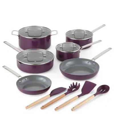 Cooks By Jcp Home Cooks Ceramic 14-pc. Non-stick Cookware Set In Purple