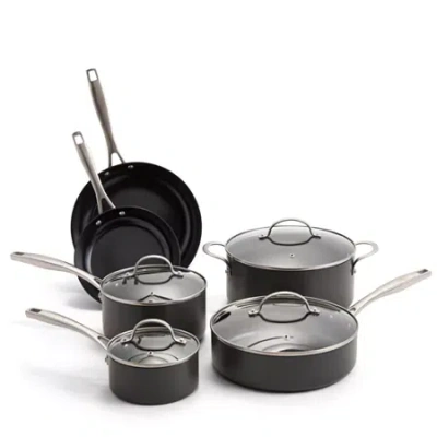 Cooks By Jcp Home Cooks Hard Anodized Titanium Ceramic 10-pc. Cookware Set In Black