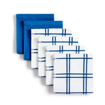 Cooks By Jcp Home Cooks Plaid 6-pc. Dish Cloth Set In Blue
