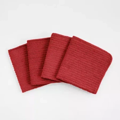 Cooks By Jcp Home Cooks Scrubber 4-pc Dish Cloth Set In Red