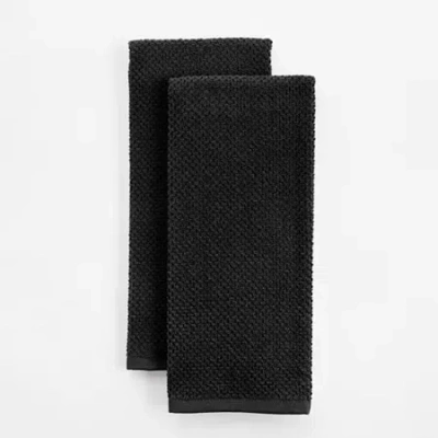 Cooks By Jcp Home Cooks Solid 2-pc. Kitchen Towel Set In Black