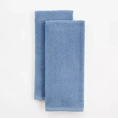 Cooks By Jcp Home Cooks Solid 2-pc. Kitchen Towel Set In Blue