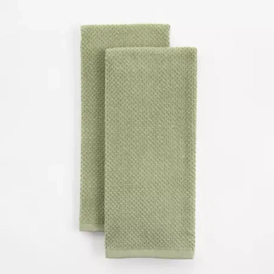 Cooks By Jcp Home Cooks Solid 2-pc. Kitchen Towel Set In Green