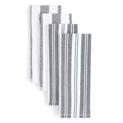 Cooks By Jcp Home Cooks Stripe 4-pc. Kitchen Towel Set In Black