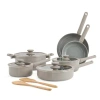 Cooks By Jcp Home Cooks Wave Ceramic 12-pc. Non-stick Cookware Set In Sand