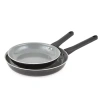 Cooks By Jcp Home Cooks Wave Ceramic 2-pc. Non-stick Frying Pan In Black