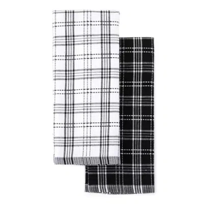 Cooks By Jcp Home Cooks Windowpane 2-pc. Kitchen Towel Set In Black