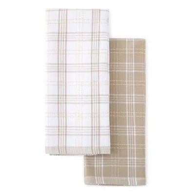 Cooks By Jcp Home Cooks Windowpane 2-pc. Kitchen Towel Set In Brown