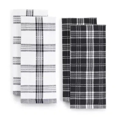 Cooks By Jcp Home Cooks Windowpane 2-pc. Kitchen Towel Set In Black