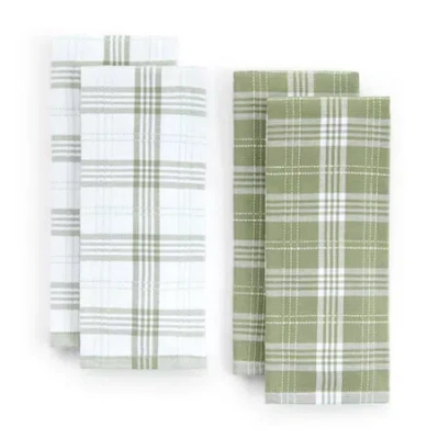 Cooks By Jcp Home Cooks Windowpane 2-pc. Kitchen Towel Set In Green