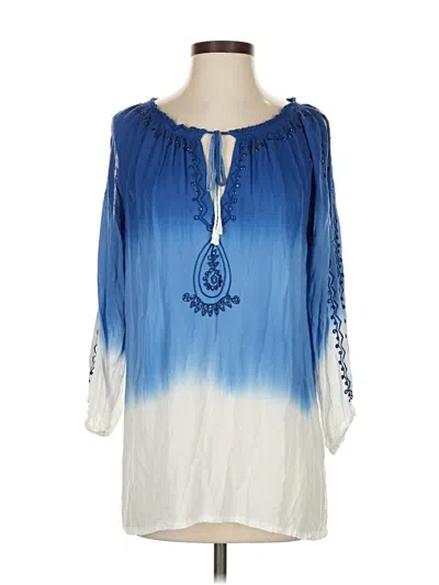 Pre-owned Cool Change 3/4 Sleeve Blouse In Blue